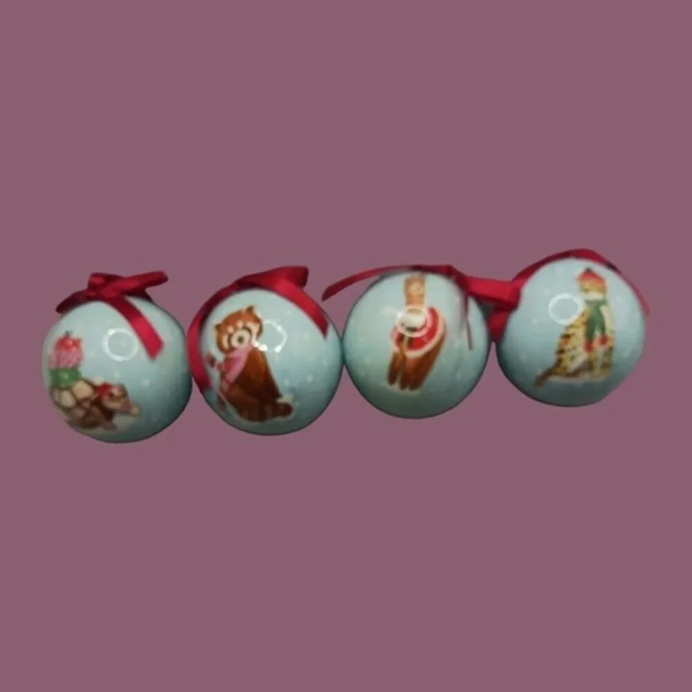 Ovaltin plastic tree ornaments decor set of 4